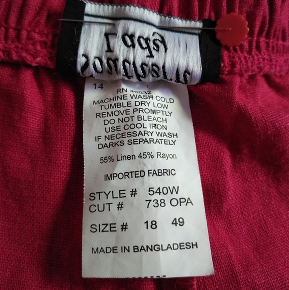 Linen Blend Southern Lady Pantsuit Capri Size Large 18 - Picture 10 of 10